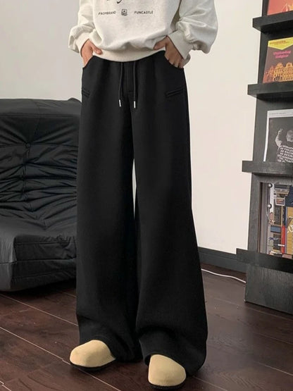 Loose Fit Men Sweatpants Spring Autumn Casual Joggers Wide Leg Floor Length Comfortable Daily Sports Wear Unisex Style