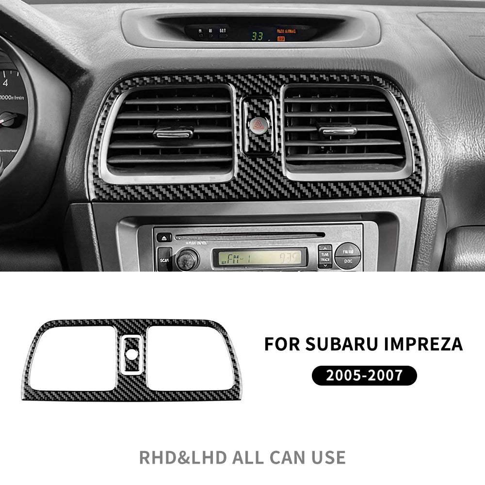 Real Soft Carbon Fiber Sticker For Subaru Impreza 2005 2006 2007 Gear Shift Panel Outlet Vent CD Frame Interior Accessories