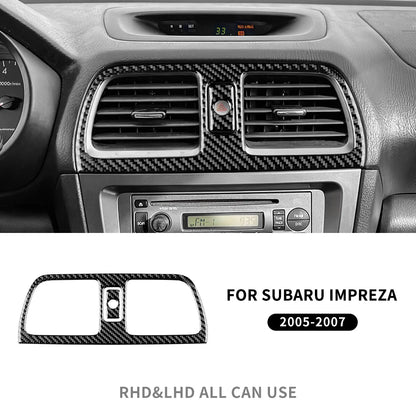 Real Soft Carbon Fiber Sticker For Subaru Impreza 2005 2006 2007 Gear Shift Panel Outlet Vent CD Frame Interior Accessories