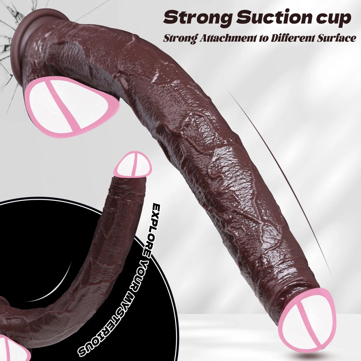 ealistic Long dildo Black Anal Plug with Suction Cup Long Penis Butt Plug Sex Toy for men Women Phallus Anal Dilator Stimulatio