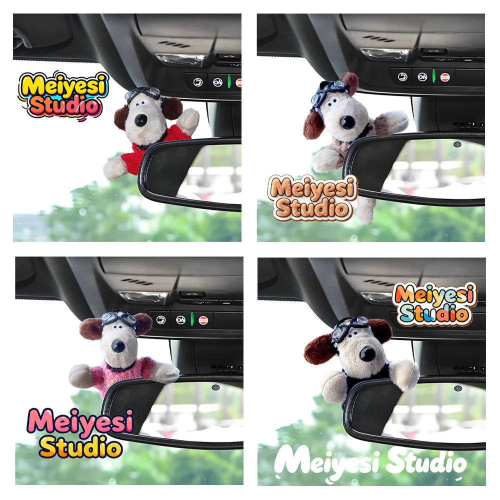 Cute Puppy Rearview Mirror Ornament, Lying Doll, Car Decoration, Central Control Screen Car Doll, Interior Accessories for Women