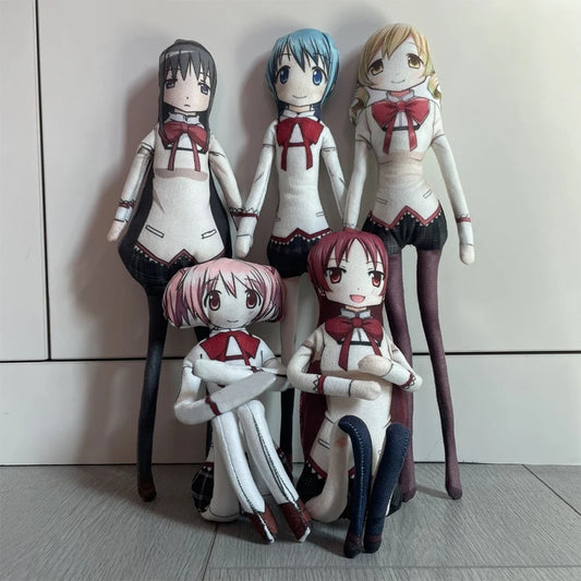 Anime Kaname Madoka Plush Toys Miki Sayaka Tomoe Mami Akemi Homura Figure Magical Girl Toy Abstract Doll DIY Model Birthday Gift