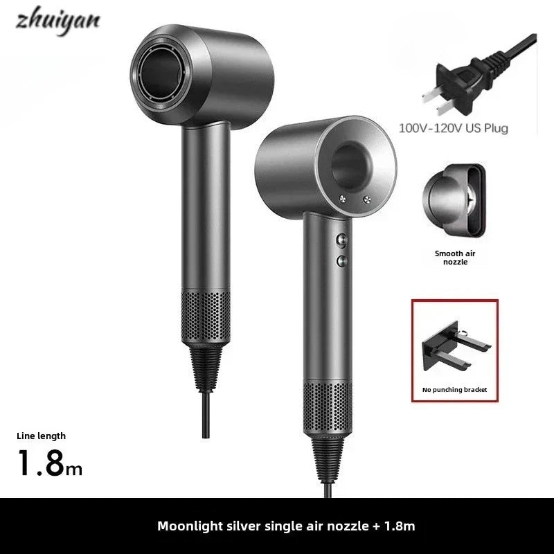 2026 Home Travel Professional Leafless Wall-mounted Hair Dryer Negative Ion with Air Collecting Scattering Nozzle Salon Tool