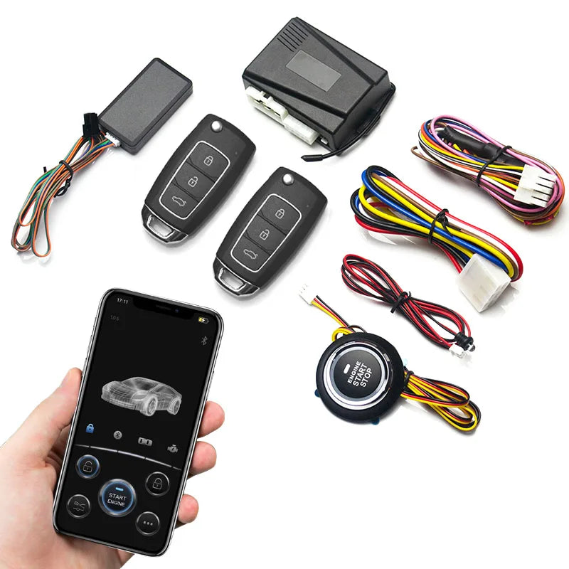 12V Car Remote Starter Start Stop Button Universal Centra lization Anti Theft Engine Lock Alarm System Auto Remote Starter