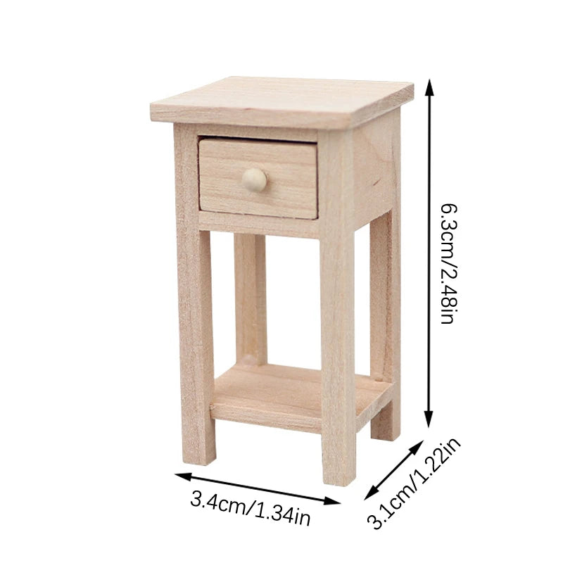 Dollhouse Miniature Retro Wood Cabinet Cupboard Sink Cabinet Locker with Drawer for Dollhouse Kitchen Living Room Furniture Toys