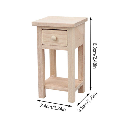 Dollhouse Miniature Retro Wood Cabinet Cupboard Sink Cabinet Locker with Drawer for Dollhouse Kitchen Living Room Furniture Toys