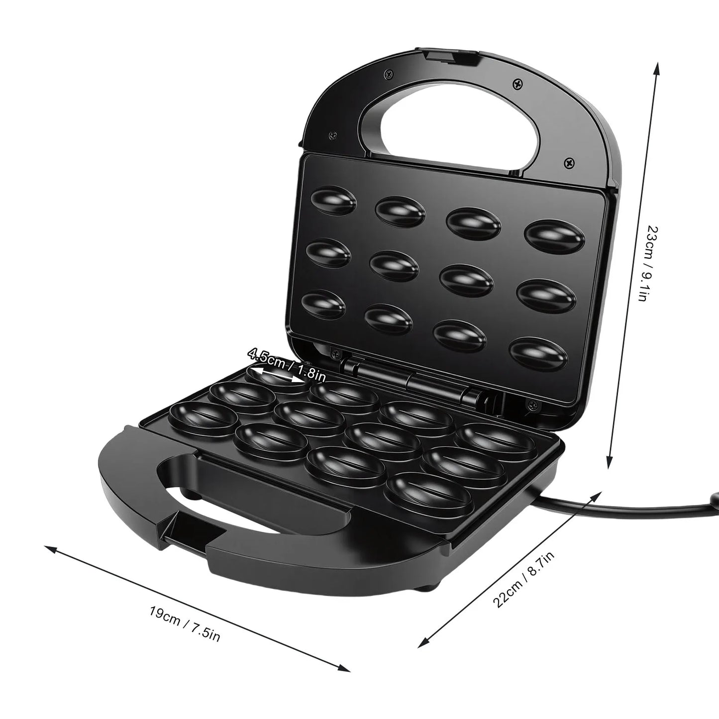 12 Walnut Cookie Maker Non Stick Double Sided Mini Nut Waffle Bread Machine Electric Nut Mold Maker Multifunctional Easy