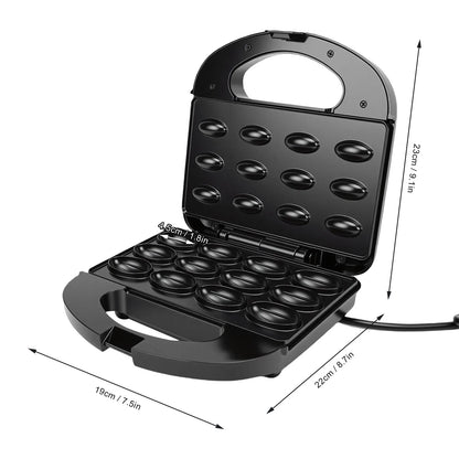 12 Walnut Cookie Maker Non Stick Double Sided Mini Nut Waffle Bread Machine Electric Nut Mold Maker Multifunctional Easy