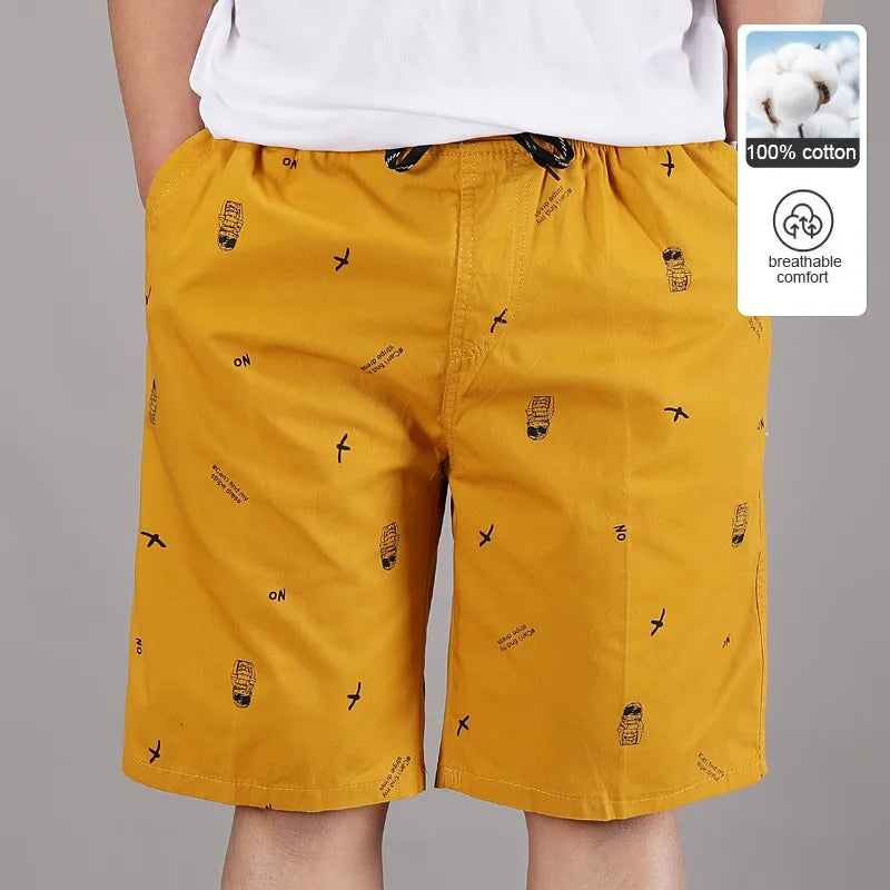 Top Quality 100%Cotton New Summer Brand Casual Fashion Streetwear Board Shorts Pants Men Loose Drawstring Trousers Men Clothes
