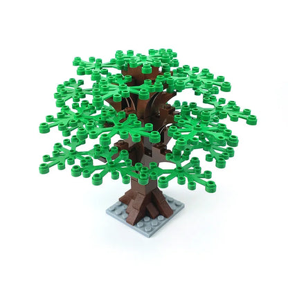 MOC Plant & Tree Parts: Green Grass, Pine Trees, Leaf Flowers & City Building Bricks Accessories - Assemble Blocks Kit