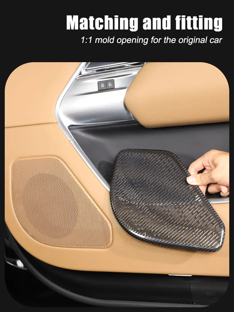 cheya Real Carbon Fiber Car Center Control Panel, Car Inner Door Panel for Land Rover Range Rover Vogue L460 2024+ Accessories