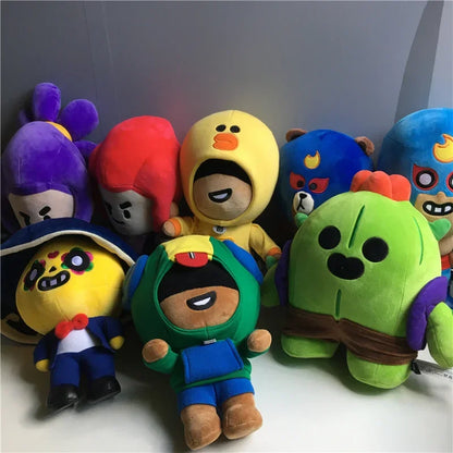 Animation Boys Girls PRIMO Brawler Toy Figures Plushies Leon Spike Shelly Figure Kids Game Toy Figures Birthday Gift