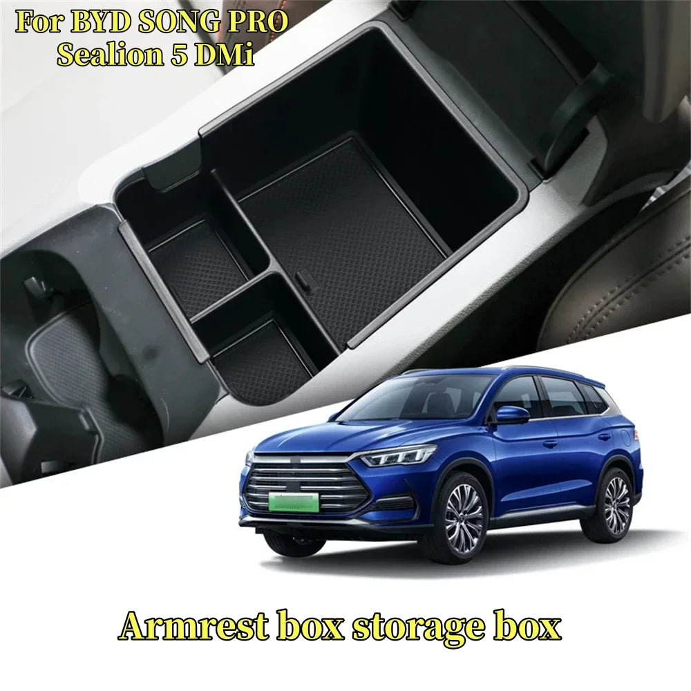 For BYD SONG PRO Sealion 5 DMi Armrest Storage Box Cup Holder 2026 2025 2024 Car Interior Accessories