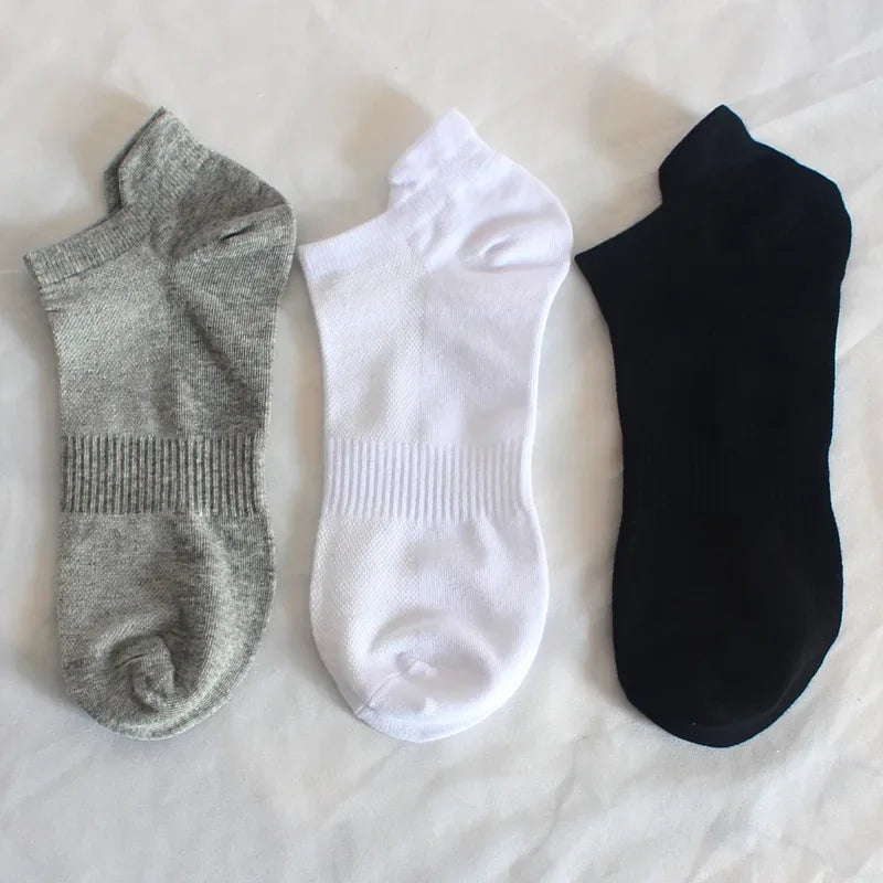 1/6/12 Pairs Unisex Ankle & Boat Socks For Men Women Couples Cotton Breathable Mesh Athletic Sports Running Solid Plus Size