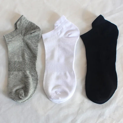 1/6/12 Pairs Unisex Ankle & Boat Socks For Men Women Couples Cotton Breathable Mesh Athletic Sports Running Solid Plus Size