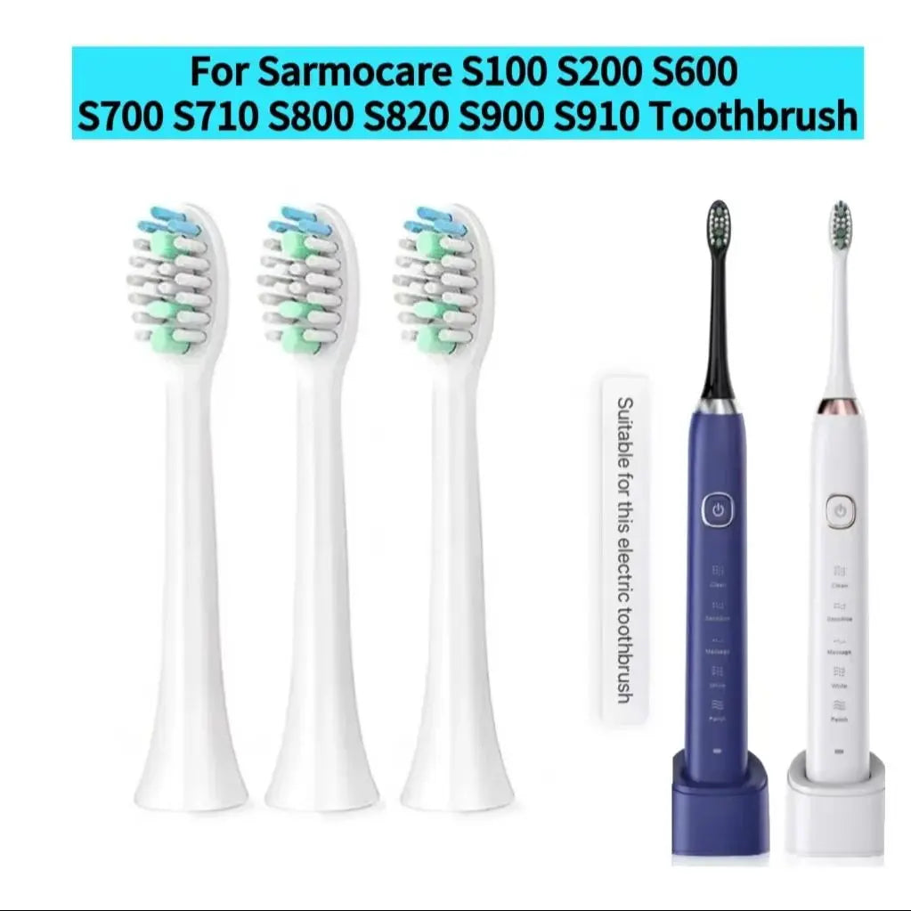 Sarmocare S100 S200 S300 S600 S700 S710 S800 S820 S900 S910 Toothbrush Heads Ultrasonic Sonic Electric Toothbrush Heads，2-16pcs