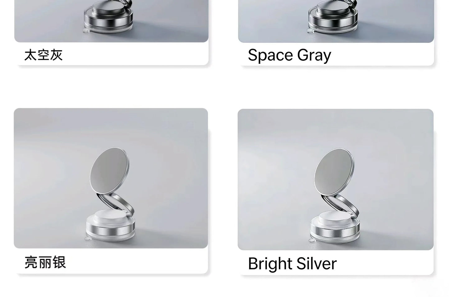 Magnetic Car Phone Holder 360° Rotatable Foldable & Adjustable Magnetic Auto Mount ,Suction Cup Phone Holder for Car/Mirror