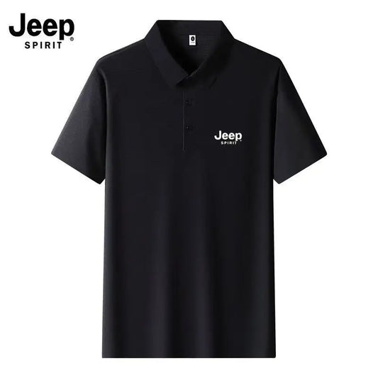 JEEP Jeep High-Quality Men's Short Sleeve Polo T-Shirt 2026 New Summer Collared Sporty Casual Breathable Top Trendy