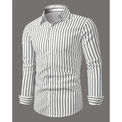 New Casual Striped Design Shirt Summer Men's Long Sleeve Shirt Lapel Men's Fashion Casual Button Down Shirt Long Sleeve Career
