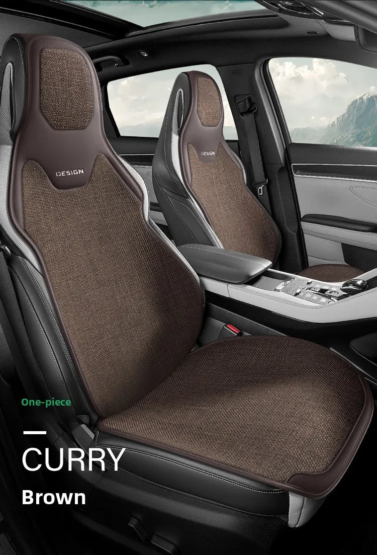 Universal Linen Car Seat Cover Four Season Auto Flax Comfortable Breathable Anti-Slip Covers Cushion SUV Car Seat Protection