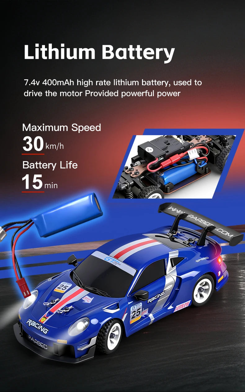 WLtoys 284019-A 284191 1:28 2.4G RC Car With LED Lights 4WD Gyro 30KM/H Remote Control Car Off-Road Drift Vehicle Toys For Kid