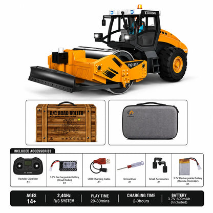 JIKEFUN 1/50 YG970 636 T14R RC Excavator Loader Dump Truck Remote Control Alloy Simulation Engineering Vehicle Model Toy