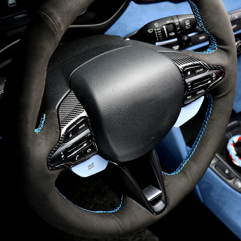 For Hyundai Veloster JS N 2019-2023 i30 N /CN7 N 2024 2025 Car Steering Wheel Button Frame Chin Decoration Cover Trim