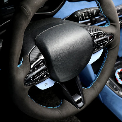 For Hyundai Veloster JS N 2019-2023 i30 N /CN7 N 2024 2025 Car Steering Wheel Button Frame Chin Decoration Cover Trim