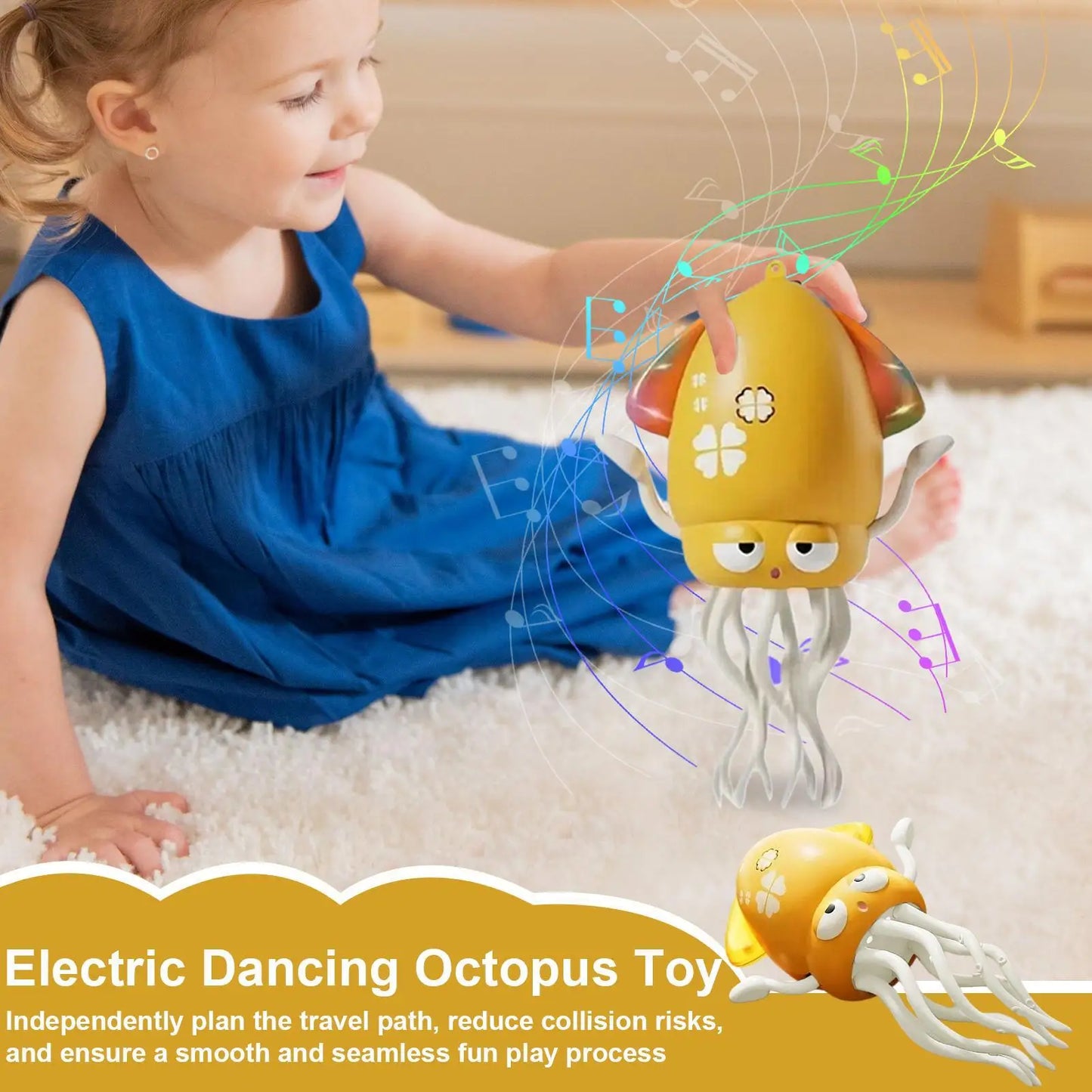 New Dancing Octopus Kid Electronic Pet Toys Cartoon Interactive Development Moving Education Toddler Toys Dancing Octopus Gift