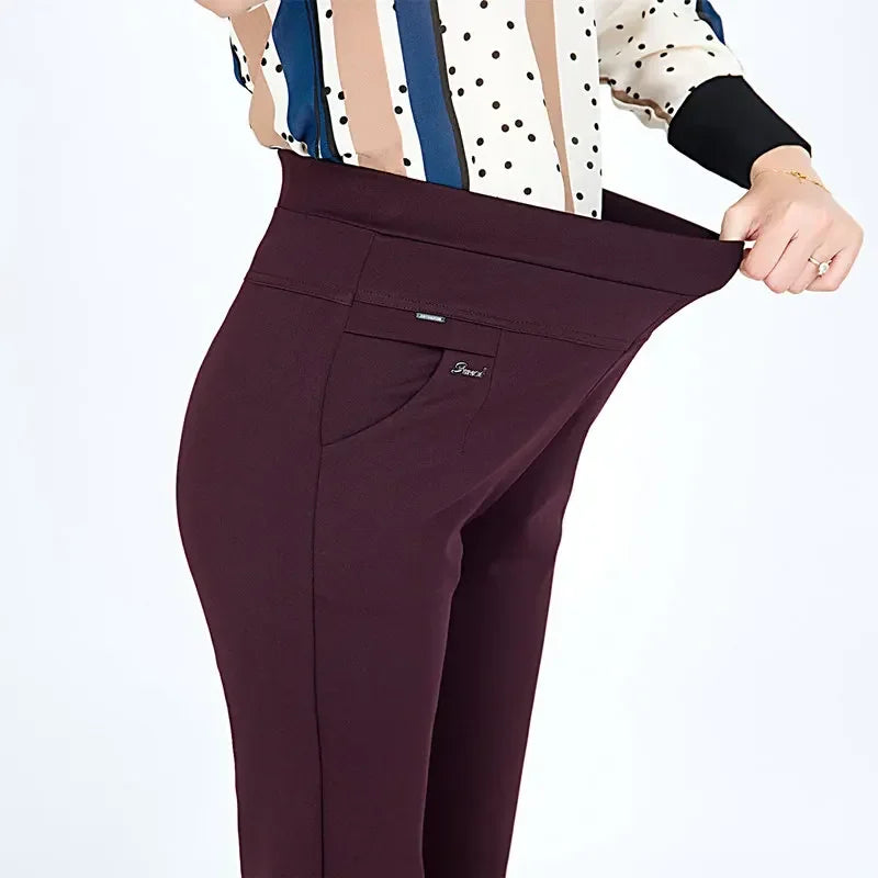 Women's High Waist Elastic Cargo Fit Pants, Lady Pencil Pants, Streetwear, Y2K Clothing, Traf Official Store Sets, Autumn Clothe