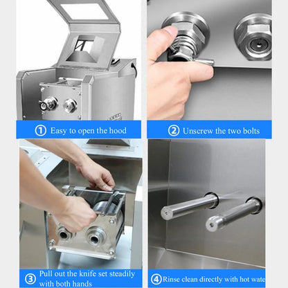 Electric Meat Cutter Machine Commercial Household Stainless Steel Automatic Meat Slicer Shred Dicing Machine 2200W