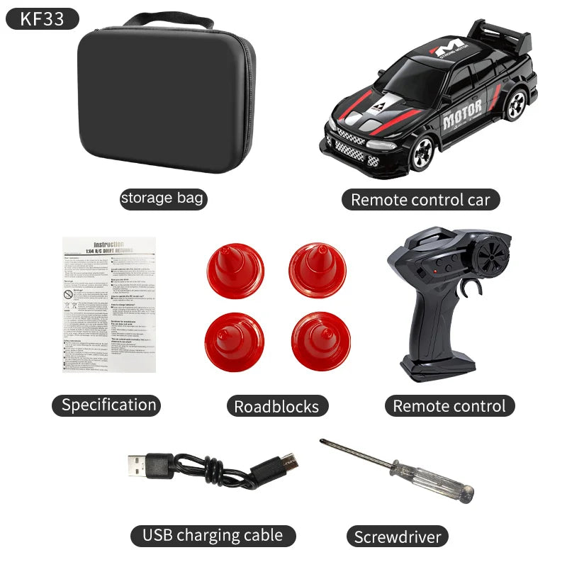 New 4WD 2.4GHZ RC Simulation Mini Drift Car Palm Racing Model Desk Toys 1/64 Scale Remote Control Car Gift for Children Boys.