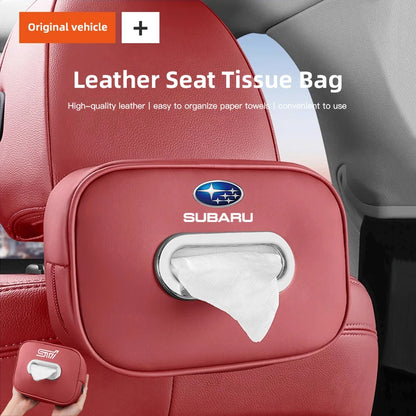 High-capacity Car Interior Tissue Box Kleenex Storage Bag Accessories For Subaru STI Forester Impreza Legacy Outback XV BRZ WRX