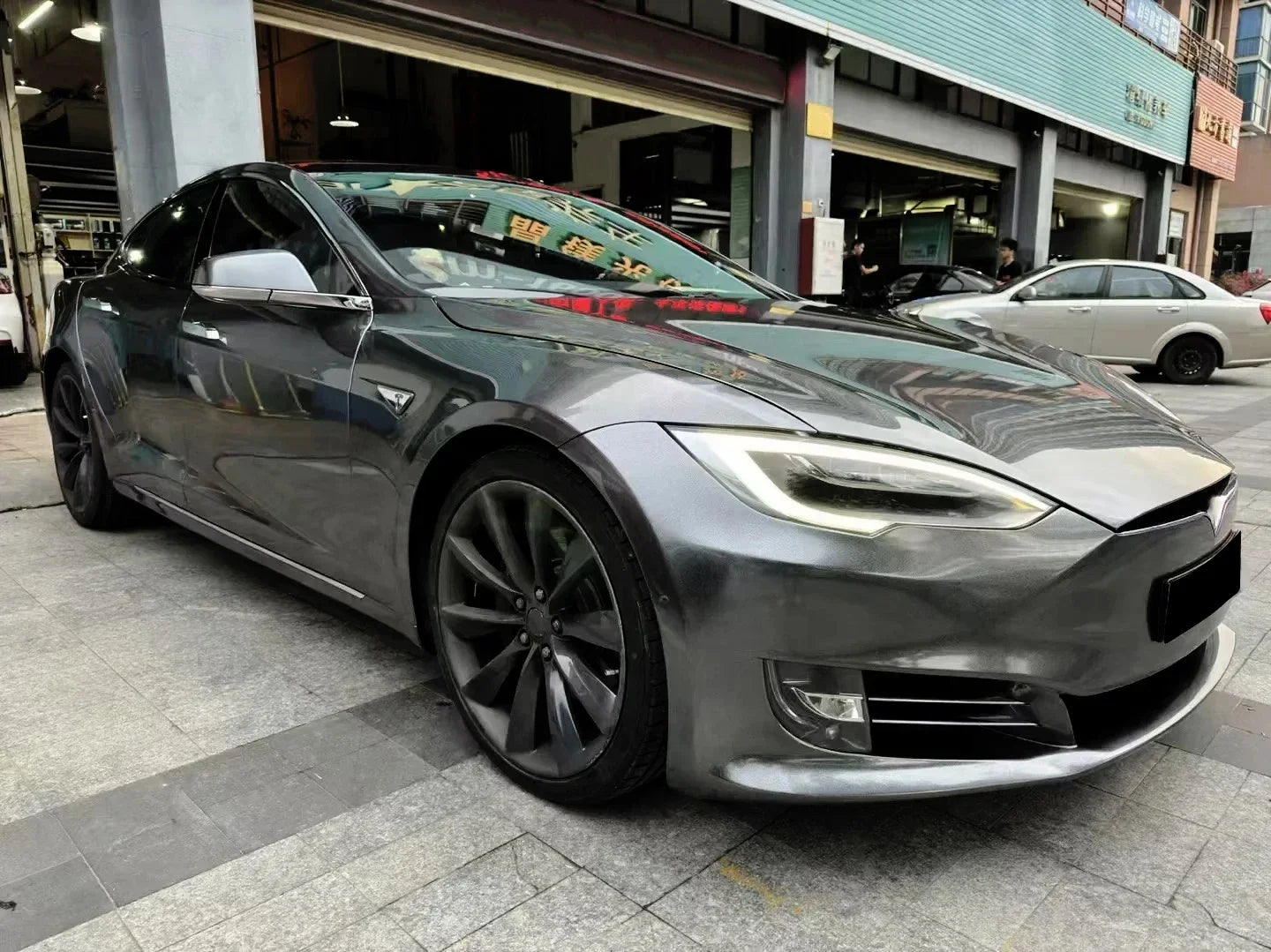 Car Satin Metalliced Graphite Grey Sticker Waterproof Air Release DIY Stickers Car Adhesive Vinyl for Auto Motorcycle Body Decor
