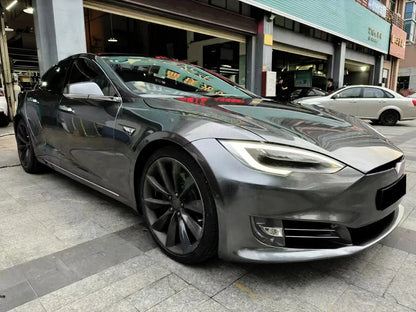 Car Satin Metalliced Graphite Grey Sticker Waterproof Air Release DIY Stickers Car Adhesive Vinyl for Auto Motorcycle Body Decor