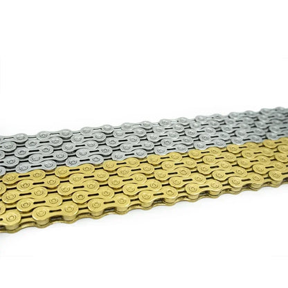 Rookoor Bicycle Chain 6 7 8 9 10 11 Speed Velocidade Titanium Plated TI Gold Silver Mountain Road Bike MTB Chains Part 116 Links