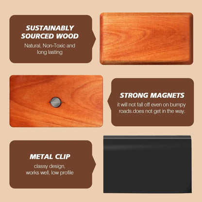Car Air Freshener Starter Kit Wood Air Freshener Car Odor Eliminator Visor Clip Long-Lasting Variety 3 Refill Amber-Cabana-Pine