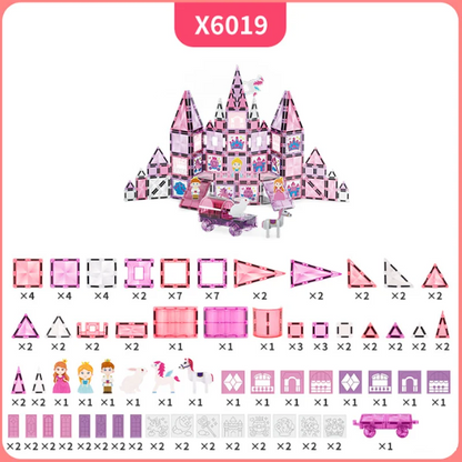 Children Magnetic Tiles Educational Magnetic Building Blocks Magnetic Toys For Girls Free Assembly Toy Birthday Gift