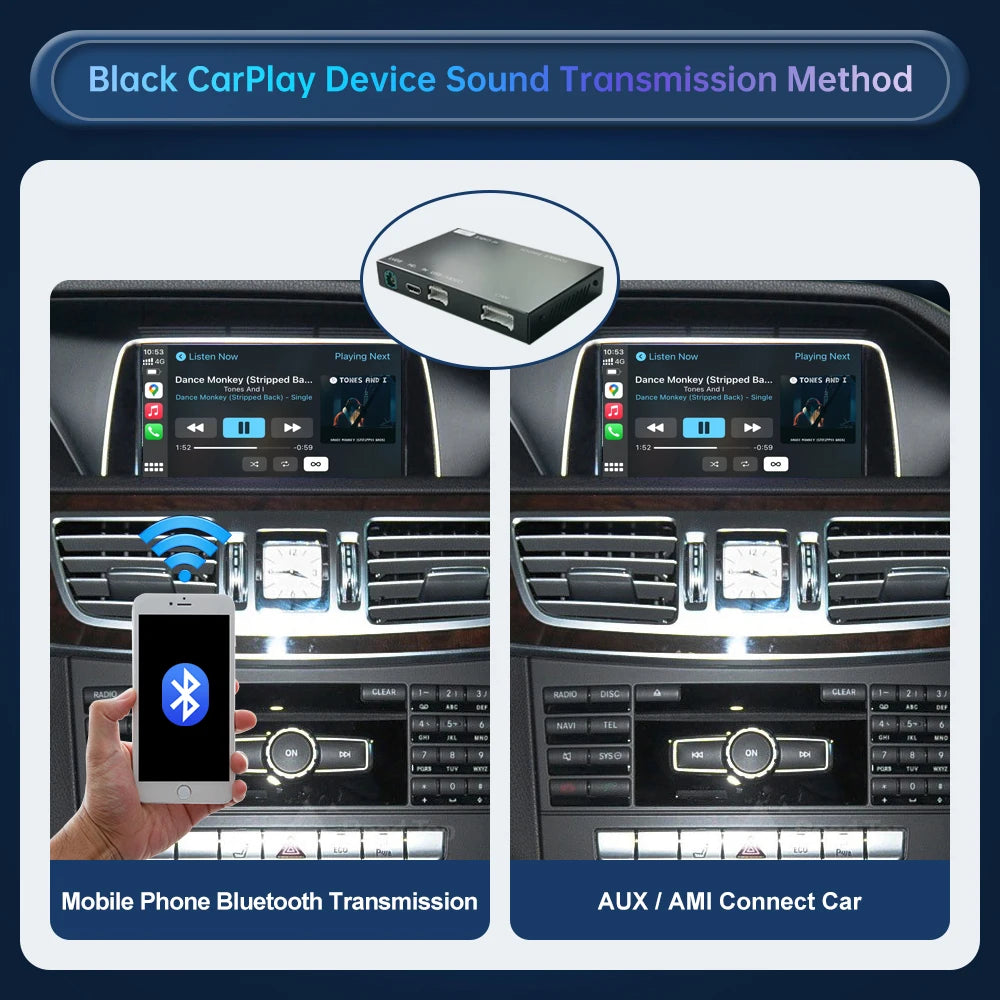Road Top Wireless CarPlay for Mercedes Benz E-Class W212 E Coupe C207 NTG4.5/4.7/5.0 2011-2015 with Airplay Android Auto