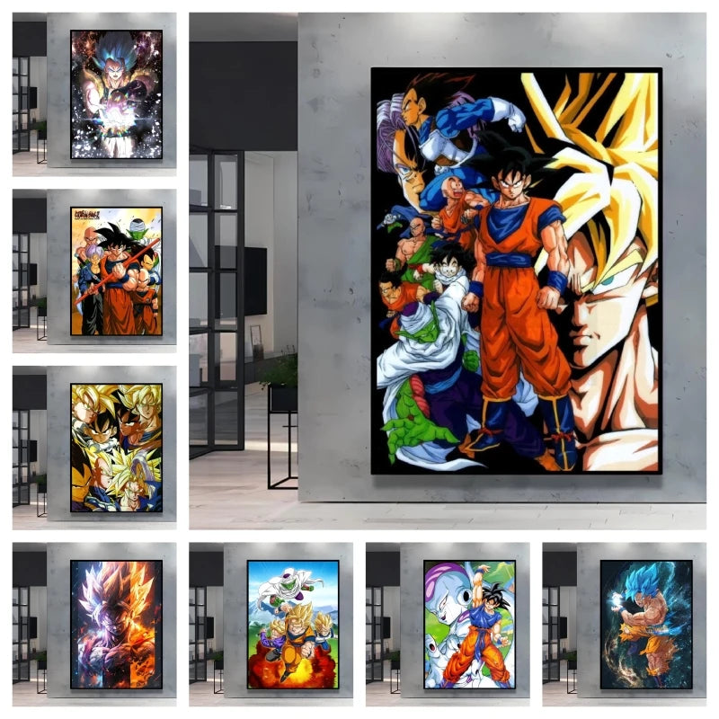Classic Warm Blood Dragon Ball Posters Anime Pictures Goku Vegeta Son Gohan Wall Art Home Decor Picture Hanging Painting Decor