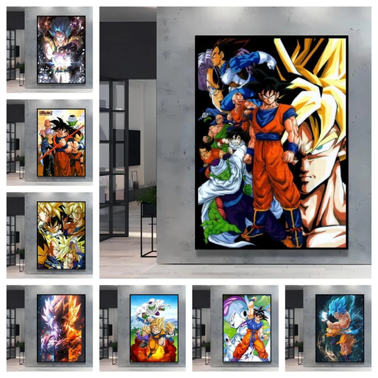 Classic Warm Blood Dragon Ball Posters Anime Pictures Goku Vegeta Son Gohan Wall Art Home Decor Picture Hanging Painting Decor