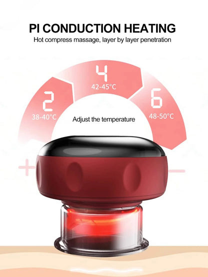 Electric vacuum cupping, scraping, skin massage device, body heating, scraping,suction cup treatment set, health and portabilit