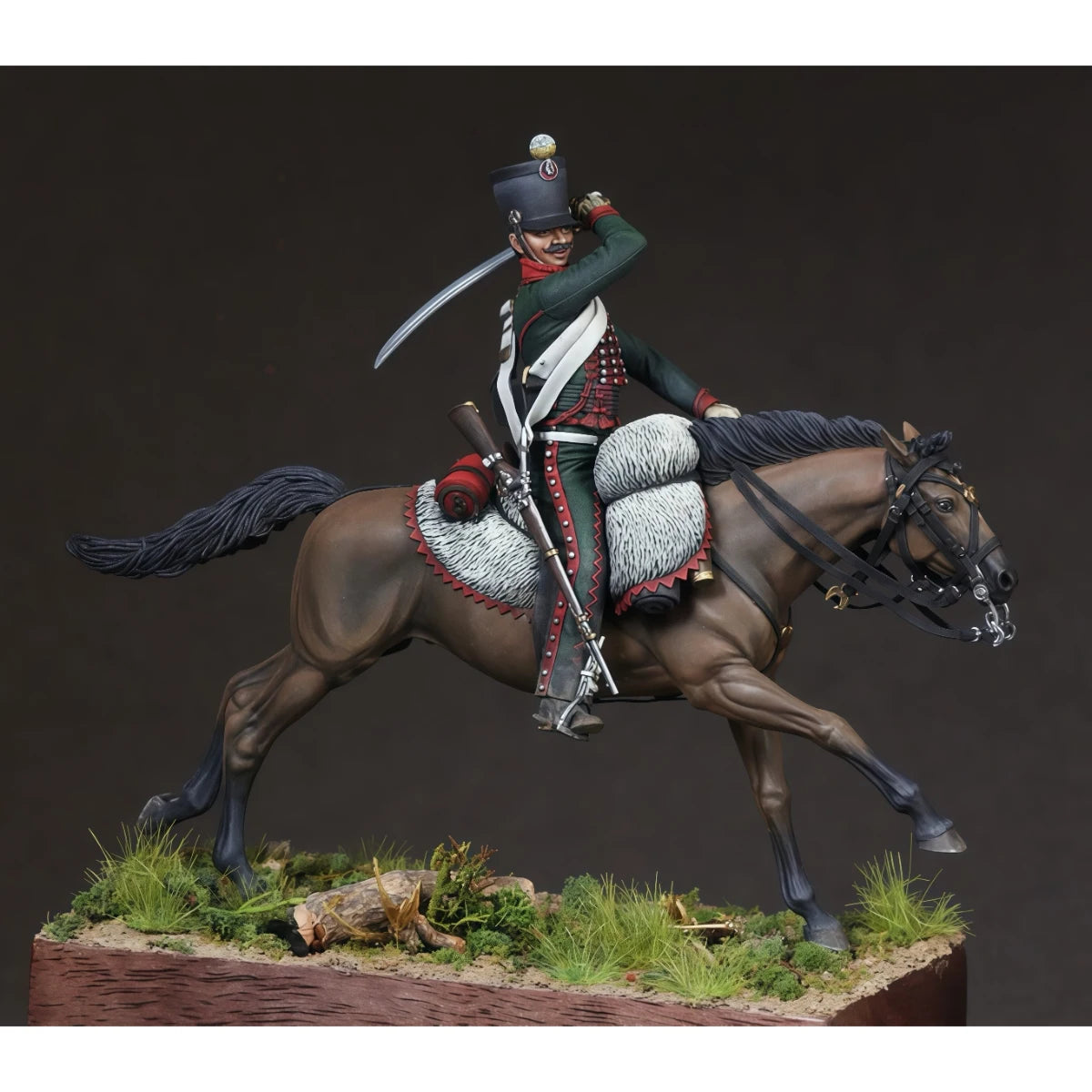 54MM Resin Unpainted Model Kit, Military Theme, French Cavalry Regiment Hussars Unfinished and Unpainted GK, 1773