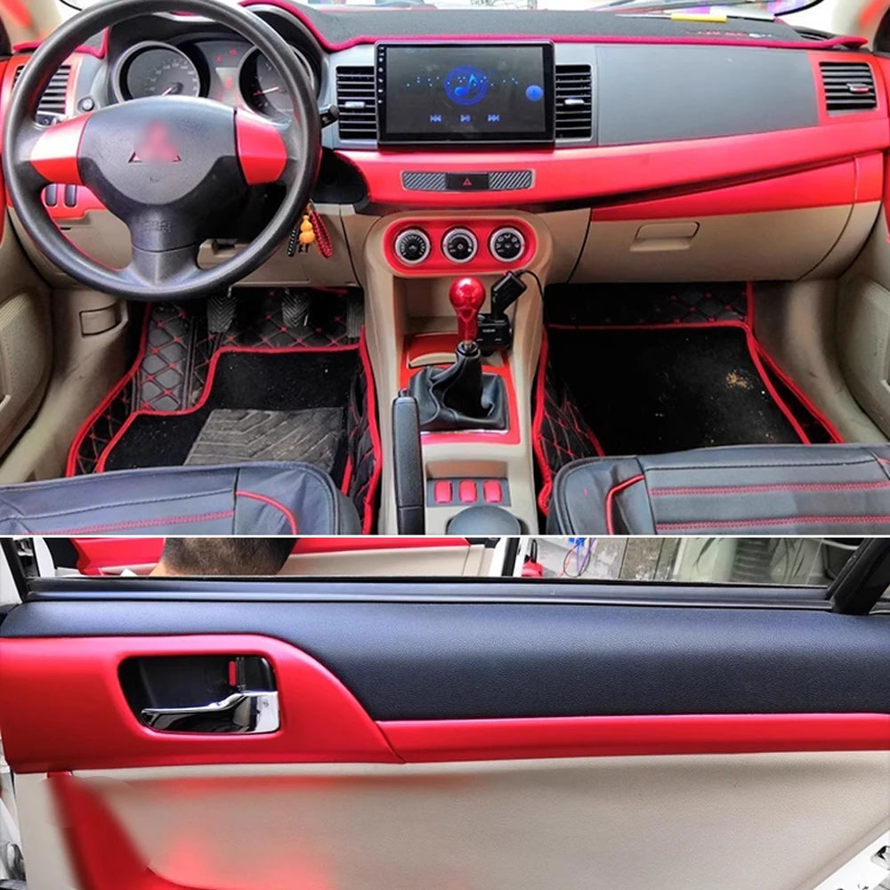 For Mitsubishi Lancer EX2009-2016 Interior Central Control Panel Door Handle Carbon Fiber Stickers Decals Car styling Accessorie