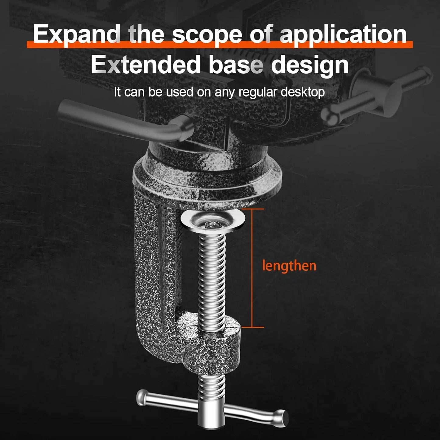 Universal Table Vise Multi-functional Portable 360° Swivel Base Clamp On Vice/Table Vise For Woodworking, Cutting Conduit, Drill