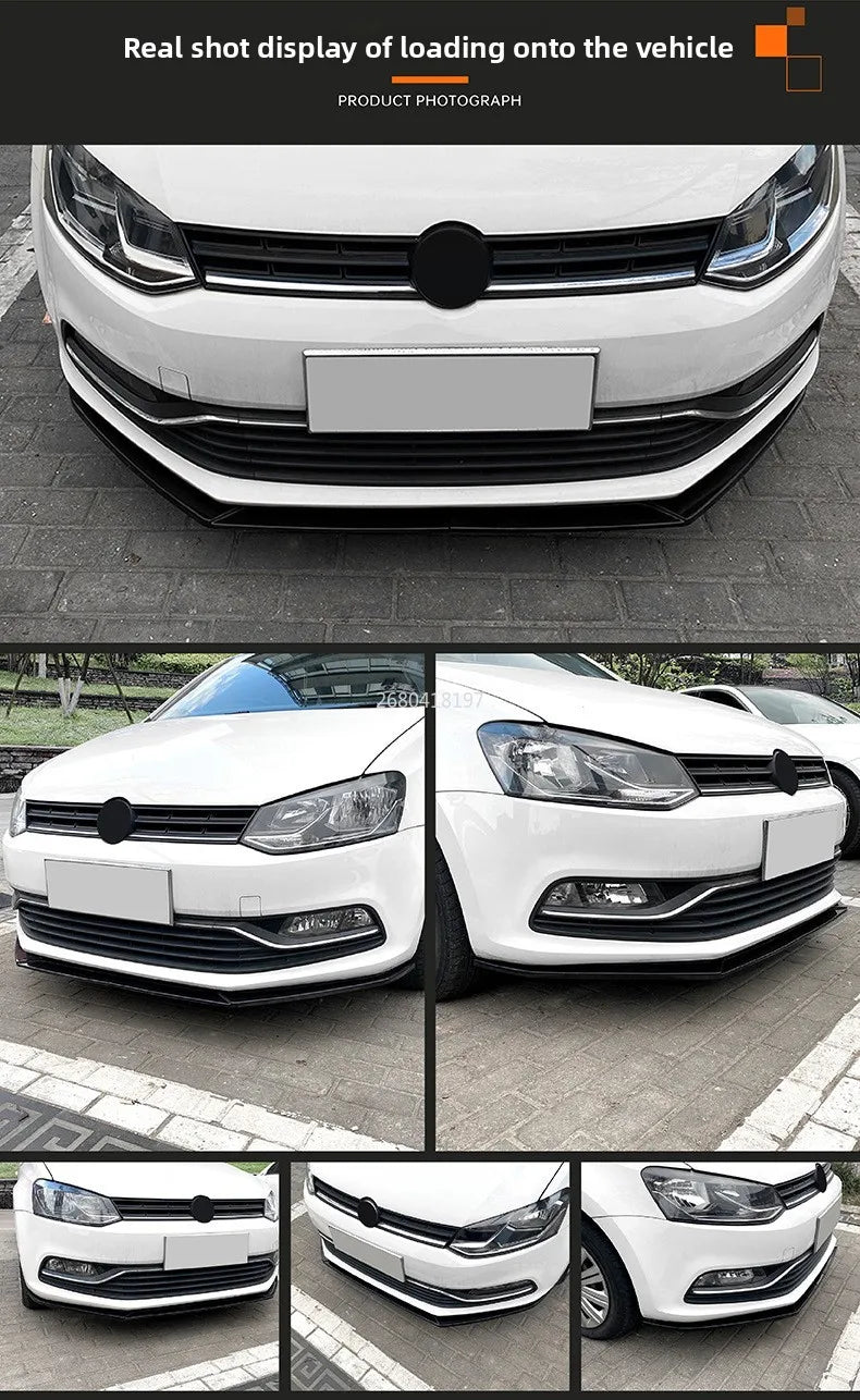 For Volkswagen Polo 6R 6C 2009-2017 Front Lip Front Spoiler Exterior Modification Parts
