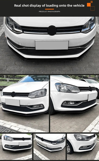 For Volkswagen Polo 6R 6C 2009-2017 Front Lip Front Spoiler Exterior Modification Parts