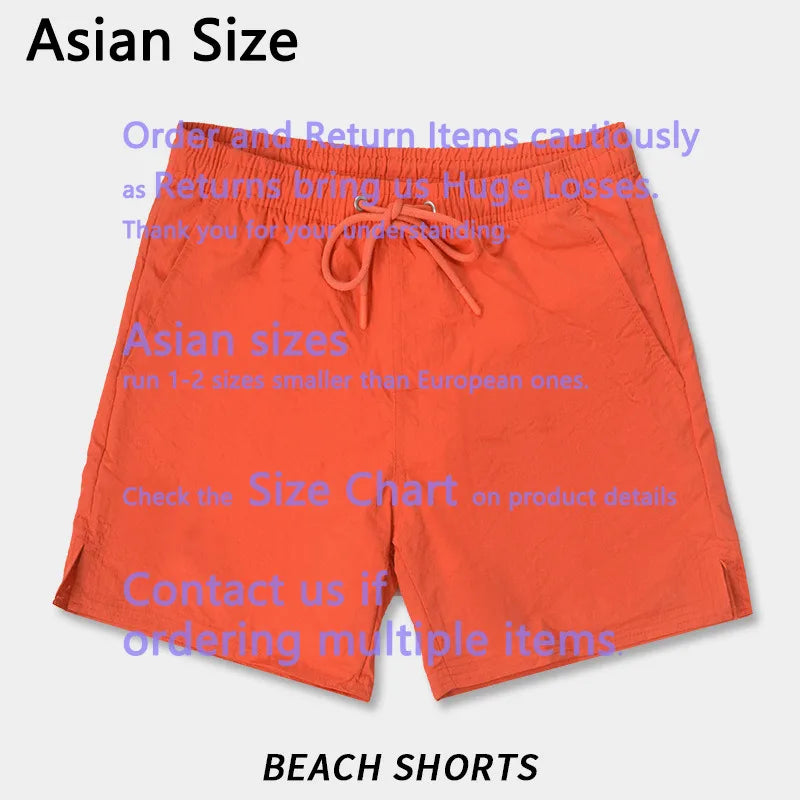 2026 Square Compass Rose Patch Italian Luxury Brand Style 3 Labels Shorts Men's Elastic Waist Drawstring 4 Inch Beach Shorts
