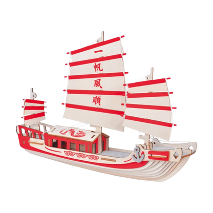 Wooden Material Dutch Ship 3D Puzzle Children Gits Classic Ship DIY Assembled Model 3D Construction Wooden Model Kit Home Decor