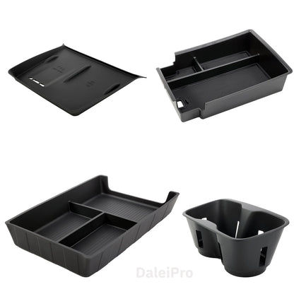 For BYD Sealion 07 2024 2025 Armrest Storage Box Center Console Layered Storage Box Cup Holder Modification Interior Accessories